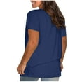 thumbnail image 4 of fatyb Women's V Neck T-Shirts Short Sleeve Summer Casual Tshirts for Women Solid Color Loose Tee Blouses, 4 of 7