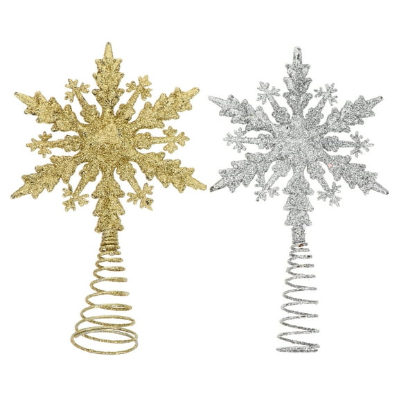 Gymnture christmas 2PCS Christmas Snow Tree Topper Xmas Tree Toppers for Tree