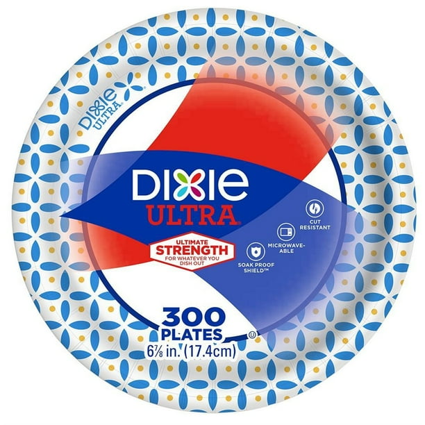 Dixie Ultra Paper Sandwich Salad Dessert Plates, 300 Ct. Flower Power