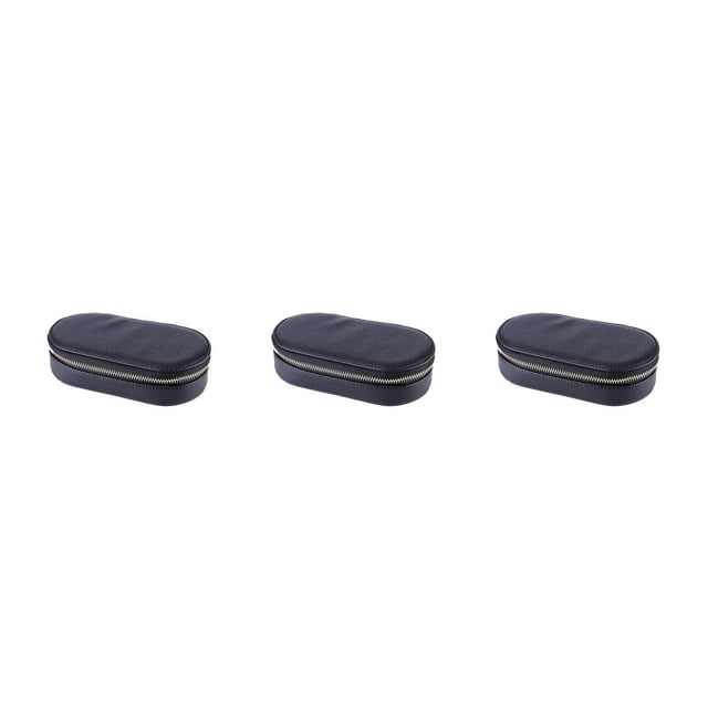 Joyero femenino Qarigey Collar Compartimentos Anillo Cremallera Organizador de 2 capas Negro
