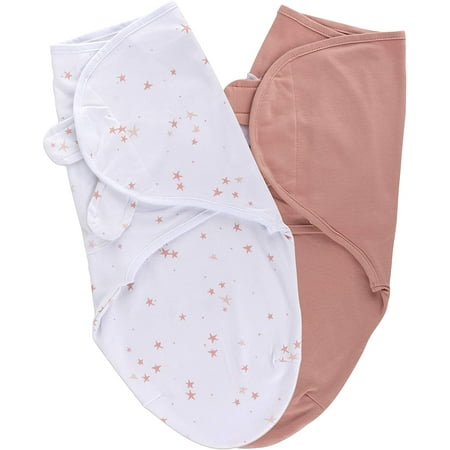 UPC: 0857231008813 | Ely s & Co. Size 0-3M 2-Pack Stars Adjustable Swaddle Blankets in White/Pink