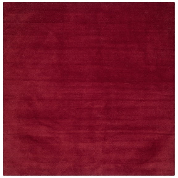 SAFAVIEH Himalaya Rachelle Solid Wool Area Rug, Red, 4' x 4' Square
