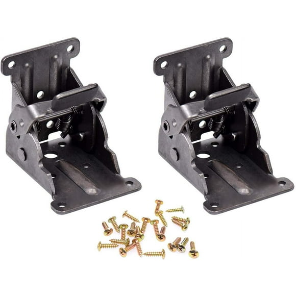 2pcs Self-Locking Hinges, Folding Bracket Bracket Leg Fittings and Corner Brace, For Folding Legs Folding Workbench, with 20pcs Sc