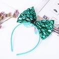 thumbnail image 3 of Diadema con lazo de escamas de pescado de estilo europeo y americano, de piel sintética con diseño de arcoíris, para festivales, fiestas de cumpleaños, joyería fina, 3 of 6