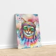 thumbnail image 3 of Hippie Abyssinian Portrait Watercolor Tie-Dye Vintage Styles Vertical Matte Canvas Poster Cat Lover Kitten Owner Gifts Wall Art Home Decor - 00014, 3 of 5