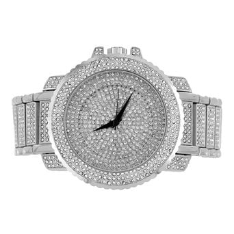 - Simulated Diamond Solid Steel Techno Pave Joe Rodeo JoJo Custom Mens Watch Sale