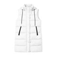 thumbnail image 7 of IUYRTFE Women's Long Hooded Puffer Vest with High Collar and Zipper Front Quilted Winter Coat with Pockets, 7 of 7