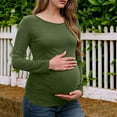 thumbnail image 4 of ShiShine Maternity's Shirt Long Sleeve Basic Top Ruch Sides Bodycon Tshirt for Pregnant Women, 4 of 7