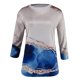 thumbnail image 4 of Pntutb - Camiseta holgada con estampado de moda para mujer, blusa de manga 3/4 de longitud media, cuello redondo, tops casuales Pntutb Pntutb-3481, 4 of 5