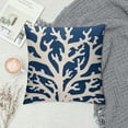 thumbnail image 2 of MLJA Throw Pillow Cover Beach Nautical Coral Reef Sea Fan Navy Blue Sailing Lighthouse Starfish Ocean Home Decor Pillowcase Square Cushion Cover for Sofa Bed Couch, 2 of 5