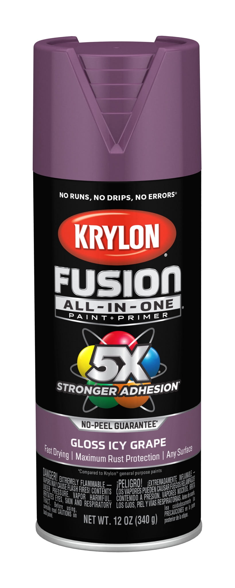 (6 pack) Krylon K02709007 Krylon Fusion All-In-One Icy Grape Gloss 12 oz Spray Paint, Multi-Surface, (1 Piece, 1 Pack)