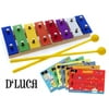 D'Luca 8 Colored Notes Children Xylophone Glockenspiels with Music Cards