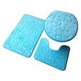 thumbnail image 2 of Yesbay 1 Set Cobblestone Pattern Toilet Lid Cover Super Soft Polyester Foldable Anti-skid Bath Mat for Home, 2 of 7