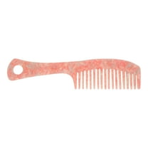 Unique Bargains 1 Pc Long Handle Hair Comb Pink Acetate Sheet