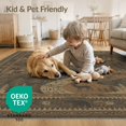 thumbnail image 4 of ODIKA 4'x6' Washable Area Rug Non-Slip, Chair-Friendly, Flatwoven Landscape Vintage Forest Frame Wilderness Motif Border Cabin Flowing Dynamic for Home Office, Under Desk, 4 of 7