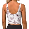 thumbnail image 4 of Goofa Butterflies (2) Printed Sports Bras for Women, High Impact Running Bra Workout Crop Tank Tops Longline Sports Bra Push up-XX-Large, 4 of 9