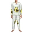 thumbnail image 3 of Balery Avocado of a Hear Pattern Pajama Sets for Men Long Sleeve 2 Piece Sleepwear Loungewear Sets Soft PJ's with Pockets Long Sleeve Comfy Pj Sets-Large, 3 of 7