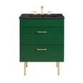 thumbnail image 3 of Pemberly Row 24" Rubberwood MDF Particleboard Bathroom Vanity-Green/Black, 3 of 8