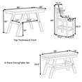 thumbnail image 7 of MODERNLUXE 6PCS Solid Wood Counter Height Dining Table Set for 6,Dining Room Table Set with One Rectangular Table with Storage Shelf,4 Fabric Chairs and 1 Fabric Bench for Kitchen Dining Room, 7 of 7