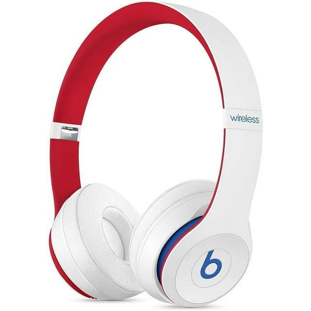 Restored Beats Solo3 Wireless On-Ear Headphones - W1 Chip, Class 1 Bluetooth, 40 Hours of Listening Time, Built-In Microphone and Controls - (Club White)