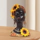 thumbnail image 3 of Estatua de mujer africana, estatua africana de resina, figura de mujer africana creativa de girasol para centro de mesa, estantería de escritorio para, 3 of 6