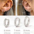thumbnail image 2 of Pendientes redondos con forma de círculo de circonita transparente de plata esterlina 925 de Jianghuo para mujer, para fiestas, bodas, pendientes con dije de hebilla de hueso de oreja, joyería ------C, 2 of 3