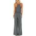 thumbnail image 3 of Lacozy Womens V Neck Loose Sleeveless Spaghetti Strap Wide Leg Pants Jumpsuit Rompers, 3 of 5
