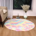 thumbnail image 3 of IR Imperial Rooms Solid Collection Shaggy 4x4Ft Round Rug for Living Room Fluffy Rug Rainbow, 3 of 11
