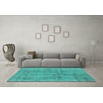 thumbnail image 3 of Ahgly Company Indoor Square Oriental Turquoise Blue Industrial Area Rugs, 5' Square, 3 of 4