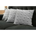 thumbnail image 5 of Ambesonne Botanical Throw Pillow Cover 4 Pack, Poppies Buds Blossoms, 24", Charcoal Grey White, 5 of 5