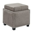thumbnail image 3 of Armen Living Blaze Contemporary Ottoman in Brown Linen with Wood Legs, 3 of 5