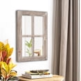 thumbnail image 6 of Farmhouse Small Window Mirrors for Wall Decor 11 X 16 Inch, Hanging Distressed Wood Frame Rustic Rectangular Mirror, Shabby Chic Window Pane Mirrors, 6 of 9