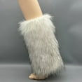 thumbnail image 3 of ievspot 1 Pair Winter Calf Covers Fuzzy Faux Fur JK Style Elastic Thickened Daily Wear Sports Outing Leg Warmers, 3 of 8
