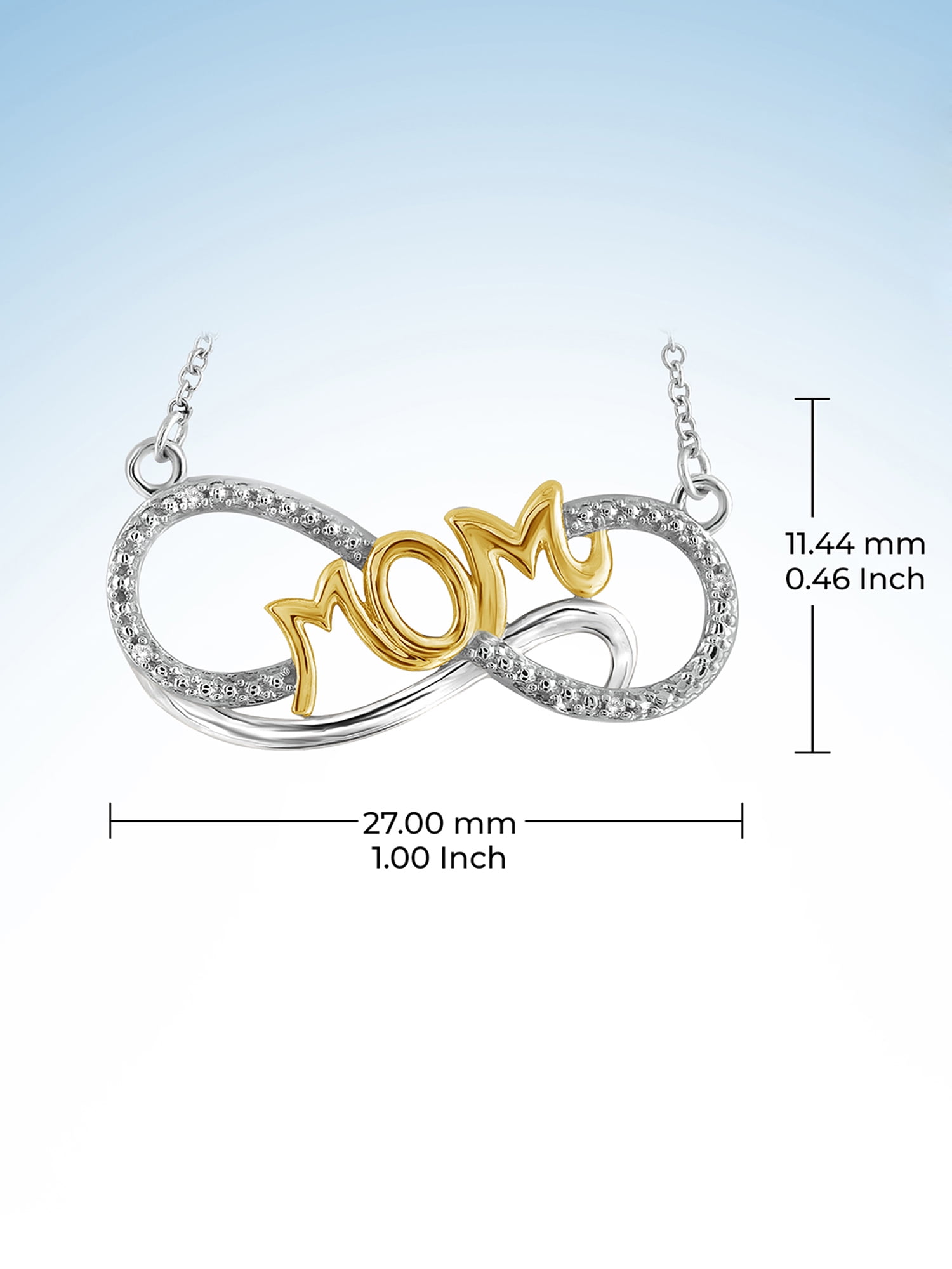 JewelersClub Mom Necklace Sterling Silver Infinity Necklace – Stunning Diamond Necklaces for Women – Expertly Crafted Two Toned Sterling Silver Necklace + Chain – Perfect for Mothers Day Gifts