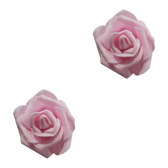 Ounissouiy 50 piezas de flores artificiales rosas realistas decoración de compromiso para fiesta de boda Rosa claro 2 piezas