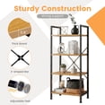 thumbnail image 3 of CONCETTA Bookshelf, 4-Tier Small Industrial Storage Shelf & Shelves, Metal Bookcase for Home Office, Living Room, Wood, 3 of 8
