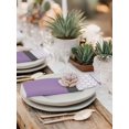 thumbnail image 5 of Purple Morocco Cloth Napkins Set of 4 Reusable Dinner Napkins, Boho Stitching Pattern Stripes Grey Cocktail Napkin Washable Table Napkins for Wedding/Holiday Party/Baby Shower 20"x20", 5 of 7