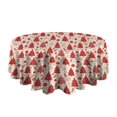 thumbnail image 5 of Red Christmas Tree Pattern Round Tablecloth 60"x60",Wrinkle Wipeable Table Cloth for Kitchen Dining Room Picnic Patio Party, 5 of 6