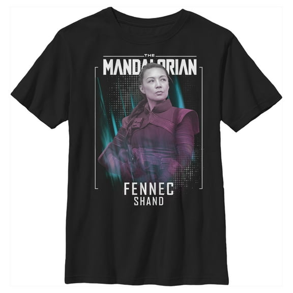 Boy's Star Wars: The Mandalorian Fennec Shand Female Assassin  Graphic Tee Black Large