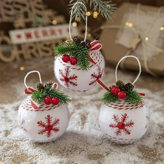 Christmas Ornaments Christmas Ball Pendant, Decorative Shatterproof Christmas Tree Pendants Hanging 80mm Christmas Baubles Balls Ornaments Set Pack Of 3 Pcs