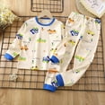 thumbnail image 2 of TOWED22 Infant Toddler Baby Boy Clothes 2 Piece Long Sleeve Print Crewneck Tee Elastic Waist Sweatpants Warm Fall Outfits Set(Beige,5-6 Y), 2 of 8
