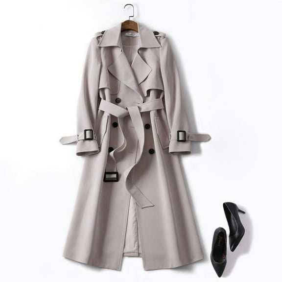 Clothing!Coats for Women Trench Windbreaker Outerwear Fit Coat Women Solid Long Overcoat Slim Jacket Women's Coat Jackets for Women Knit Tops
