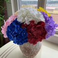 thumbnail image 3 of Hortensias artificiales con tallos, hortensias de seda realistas, flores falsas para, 3 of 3