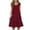 Wine, variant on Efsteb Summer Dresses for Women 2025 Crew Neck Ruched Beach Tank Dress Fashion Classic Solid Color Casual Loose Comfy Sundresses Sleeveless Summer Dresses (Dark Blue,XXXL)