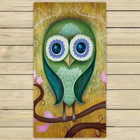 Owl Bath Towels ZKGK Owl Art Pattern Hand Towel Bath Towels Beach Towel For Home Outdoor Travel Use Size 30x56 Inches ()