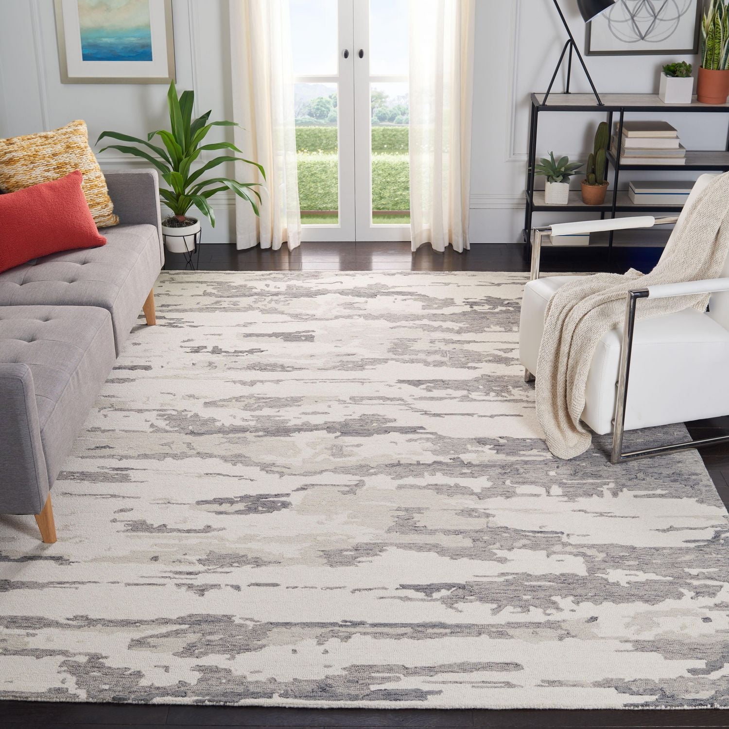 SAFAVIEH Abstract Seachlann Distressed Abstract Wool Area Rug