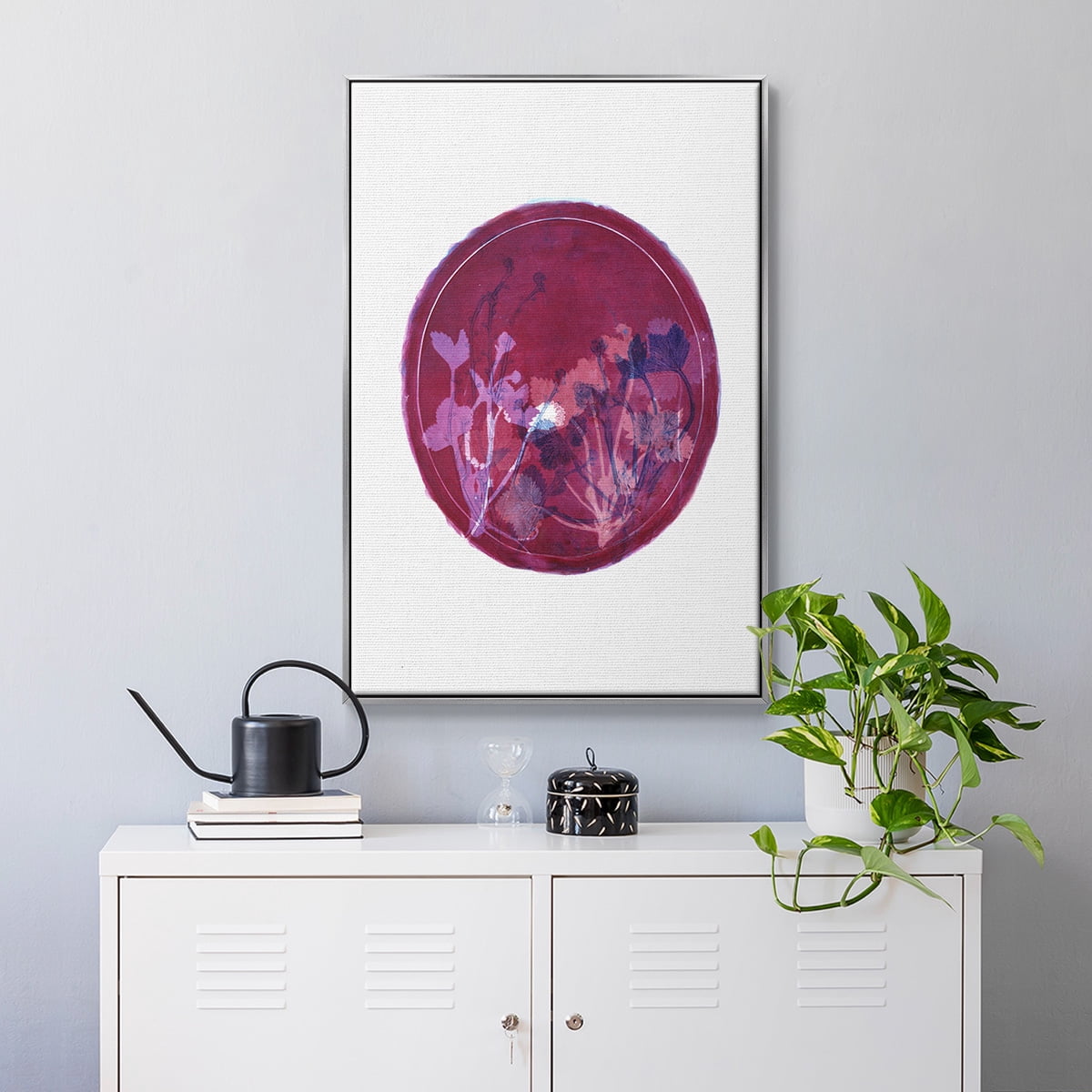 Strawberries and Forg II Framed Premium Gallery Wrapped Canvas - Ready to Hang - 27 x 41 - Silver Floating Frame