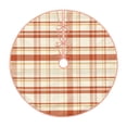 thumbnail image 2 of Halloween Christmas Tree Skirt - Minimalist plaid 30 Inches Christmas Tree Skirt for Halloween Holiday Indoor Home Christmas Tree Decorations with Three Ribbons, 2 of 7