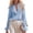 Sky Blue, variant on Women's Retro Ruffle Edge V-Neck Long Sleeve Pullover Top Lightweight Solid Color Casual Loose Blouse Fashion Daily Vacation Streetwear Shirt, Army Green Size L