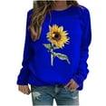 thumbnail image 2 of Aoujea Fashion Pullover Sweatshirts Winter Womens Casual Tops Ladies Sunflower Print Sweatshirt Blouse Tee Sweater Fall Outfits Clothes, 2 of 3